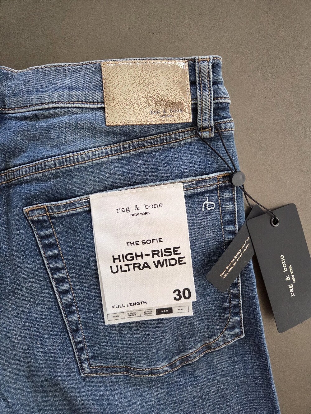 Rag & Bone Flexi Sofie Wide Leg Jeans Size 30 NWT $278 Willow - Picture 9 of 13
